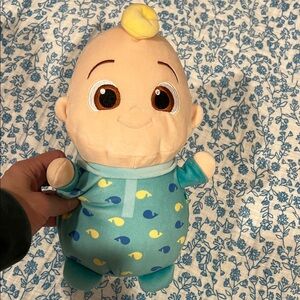 Charming Plush Baby Doll in Blue and Yellow Outfit